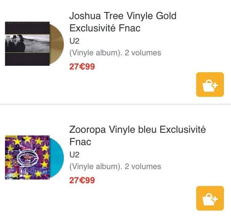Nouvelles &eacute;ditions vinyles de Zooropa et The Joshua Tree