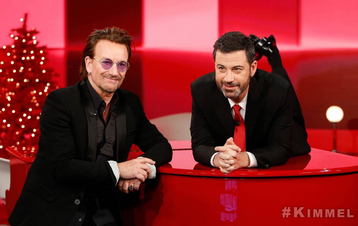 Bono chez Jimmy Kimmel pour RED