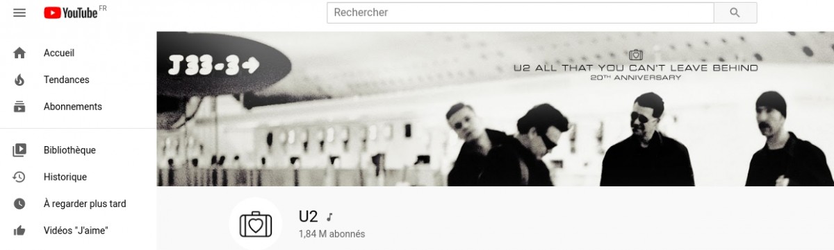 U2 relance sa cha&icirc;ne YouTube