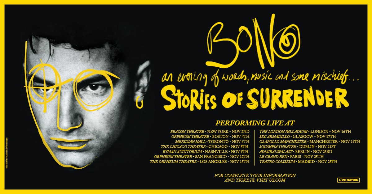Stories of Surrender – Bono part en tournée !